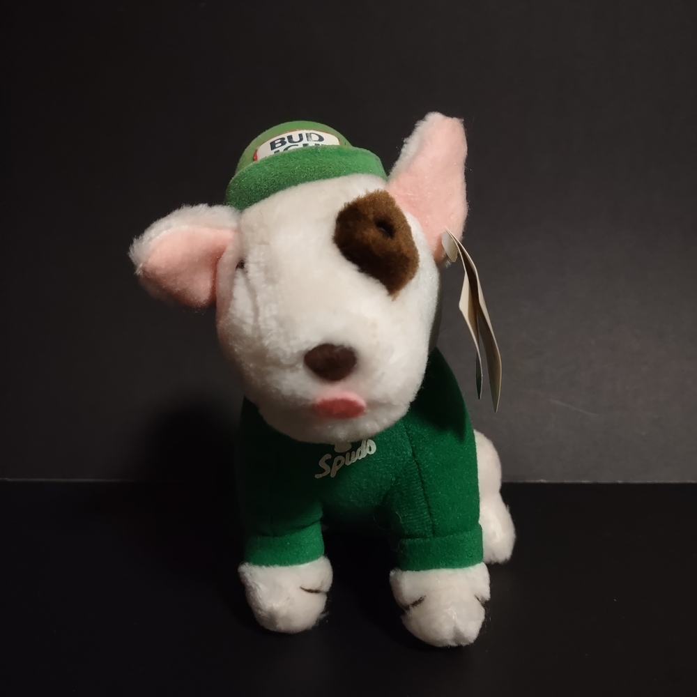 Vintage Applause 1987 Spuds Mackenzie Bud Light 6” Bull Terrier Dog Plush NWT